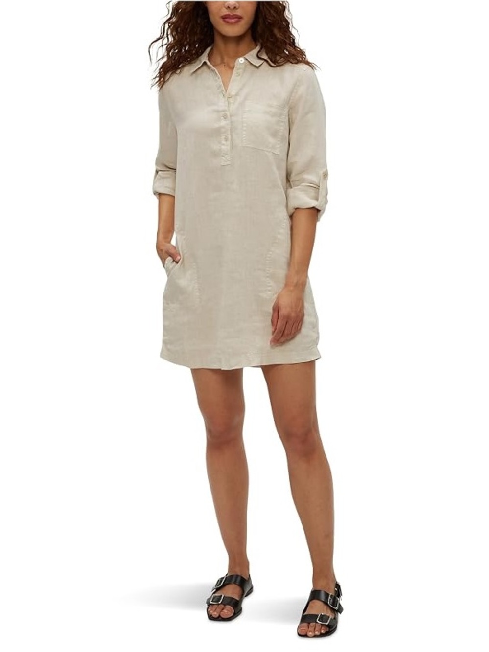 Michael Stars Tan Eleanor Linen Dress Sz Small